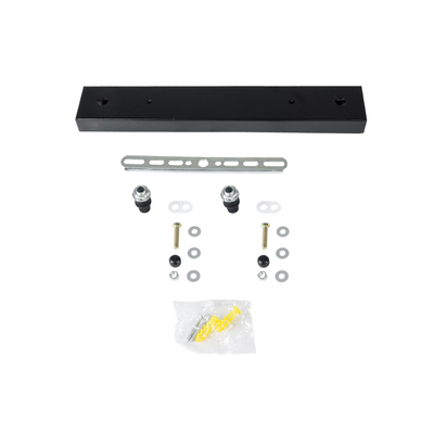 GloboStar® 77521 Ροζέτα Φωτιστικού Μαύρη Ορθογώνια με 2 Τρύπες Μ30 x Π5 x Υ2cm