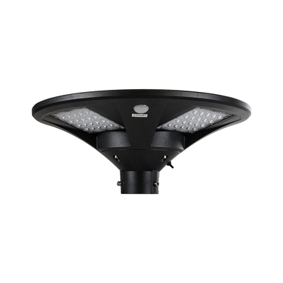 GloboStar® PARK 90501 Αυτόνομο Αδιάβροχο IP67 Ηλιακό Φωτοβολταϊκό Φωτιστικό Στύλου / Κολώνας Πλατείας LED 25W με Ανιχνευτή Κίνησης, Αισθητήρα Νυχτός και Ασύρματο Χειριστήριο Θερμό Λευκό 2700K Φ50 x Υ20cm