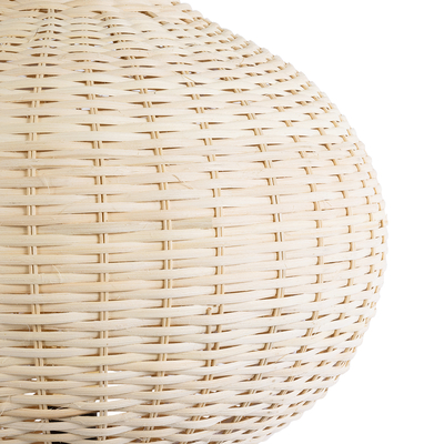 GloboStar® ALADDIN 02051 Boho Επιδαπέδιο Φωτιστικό Μονόφωτο 1 x E27 IP20 Μπεζ Ξύλο - Μ50 x Π50 x Υ150cm