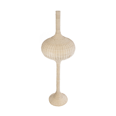 GloboStar® ALADDIN 02052 Boho Επιδαπέδιο Φωτιστικό Μονόφωτο 1 x E27 IP20 Μπεζ Ξύλο - Μ60 x Π60 x Υ180cm