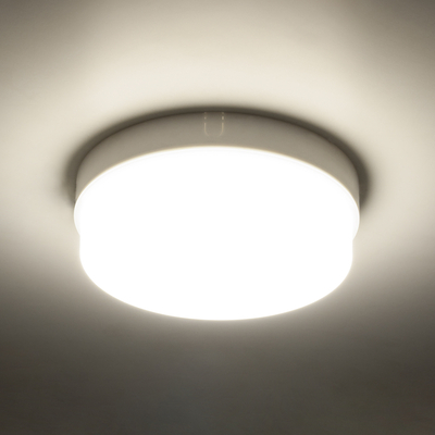 GloboStar® REVANO 61015 LED Πλαφονιέρα Οροφής Στρόγγυλη Φ17 15W 1425lm 180° AC 220-240V Αδιάβροχη IP54 Φ17 x Υ5cm Φυσικό Λευκό 4500K - 2 Χρόνια Εγγύηση