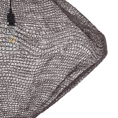 GloboStar® KENTUCKY 01869 Vintage Κρεμαστό Φωτιστικό Πλέγμα Μονόφωτο 1 x E27 IP20 Καφέ Μέταλλο - Μ90 x Π90 x Υ70cm