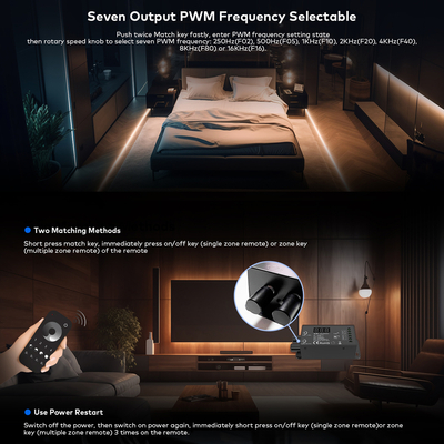 GloboStar® 73116 V1-B SKYDANCE DC RF 2.4Ghz Dimmer Constant Voltage Controller 1 Κανάλι DC 12-24V 1 x 20.5A 480W - Max 20.5A 480W - IP20 Μ9 x Π4 x Υ2.8cm - 5 Χρόνια Εγγύηση