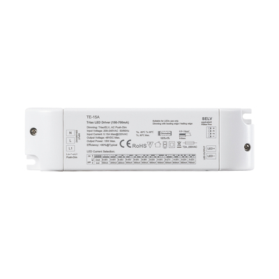 GloboStar® 73133 TE-15A SKYDANCE AC Triac Dimmable Constant Current LED Driver Push Dimming 1 Κανάλι AC 200-240V 1 x 0.15A 15W - Max 0.15A 15W - IP20  Μ15.1 x Π4.1 x Υ3cm - 5 Χρόνια Εγγύηση