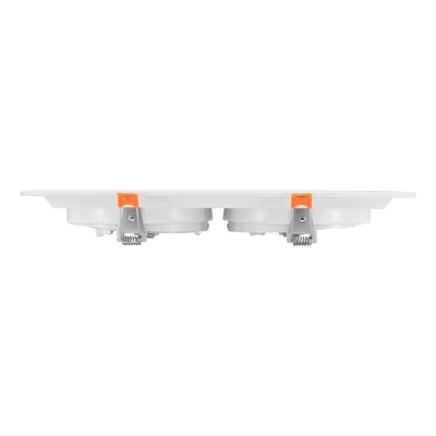 GloboStar® VITA 77854 Χωνευτό Κινούμενο Διπλό Τετράγωνο Σποτ Οροφής για Λάμπα AR111 - IP20 - Χυτό Αλουμίνιο - M33.5 x Π17.5 x Y5.5cm - Λευκό - 5 Χρόνια Εγγύηση