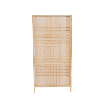 GloboStar® JUNIE 01997 Boho Επιτραπέζιο Φωτιστικό Πορτατίφ Μονόφωτο 1 x E27 AC220-240V IP20 - Μ20 x Π20 x Υ40cm - Μπεζ Ύφασμα με Μπεζ Ξύλινο Μπαμπού Πλέγμα