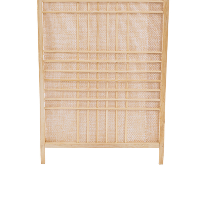 GloboStar® JUNIE 01997 Boho Επιτραπέζιο Φωτιστικό Πορτατίφ Μονόφωτο 1 x E27 AC220-240V IP20 - Μ20 x Π20 x Υ40cm - Μπεζ Ύφασμα με Μπεζ Ξύλινο Μπαμπού Πλέγμα