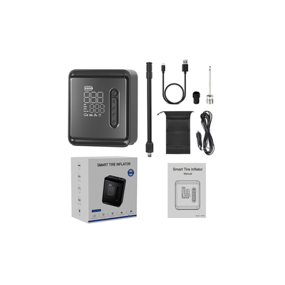 GloboStar® 81490 Φορητή Επαναφορτιζόμενη Ψηφιακή Τρόμπα - Κομπρέσορας Αέρος Αυτοκινήτου & Μοτοσυκλέτας - με Οθόνη LCD & Ενσωματωμένη Επαναφορτιζόμενη Μπαταρία Λιθίου 7800 mAh - Πίεση Αέρος Max 150 PSI - 5 Προγράμματα - Φακό LED - Power Bank με έξοδο USB 2.0 - Φορτιστή Αυτοκινήτου - Μ11.5 x Π5 x Υ13cm - 3 Χρόνια Εγγύηση