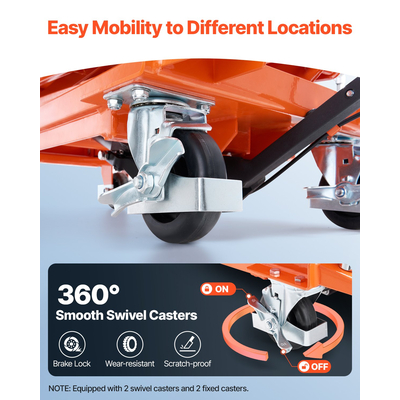 VEVOR 120 cm Hydraulic Lift Table Double Scissor Lift Cart 226,8 kg Αντιολισθητικό μαξιλαράκι