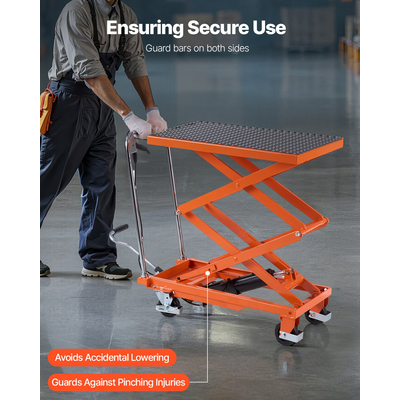 VEVOR 120 cm Hydraulic Lift Table Double Scissor Lift Cart 226,8 kg Αντιολισθητικό μαξιλαράκι