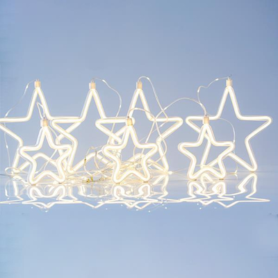 ΚΟΥΡΤΙΝΑ, 47 MINI LED, 27V ADAPTOR, ΜΕ 4 ΑΣΤΕΡΙΑ 18cm & 3 ΑΣΤΕΡΙΑ 14cm ΜΕ NEON, 4 ΕΠΕΚΤΑΣΕΙΣ ΕΩΣ 3 ΣΕΤ, ΑΣΗΜΙ ΧΑΛΚΙΝΟ ΚΑΛΩΔΙΟ, ΘΕΡΜΟ ΛEΥΚΟ LED, ΘΕΡΜΗ ΛΕΥΚΗ NEON, (150x108cm), ΠΑΡΟΧΗΣ 3m, IP44