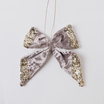 ΒΕΛΟΥΔΙΝΟΣ ΦΙΟΓΚΟΣ, ΓΚΡΙ, ΜΕ GLITTER, 20x20cm