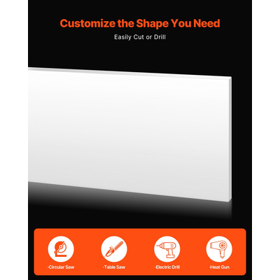 VEVOR 1-pack HDPE Πλαστικό φύλλο πλαστικού πίνακα 24 x 48 ιντσών, πάχος 1/2 ίντσας