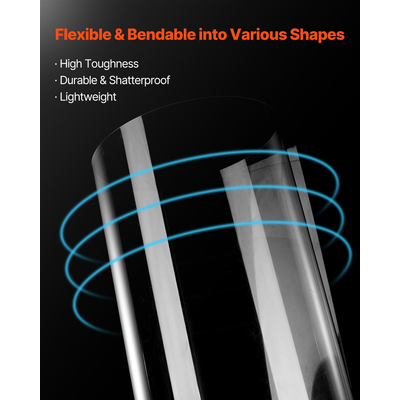 Φύλλα VEVOR 5 συσκευασιών PET/Plexiglass 24 x 36 ιντσών Πλαστικά φύλλα πάχους 0,04 ιντσών