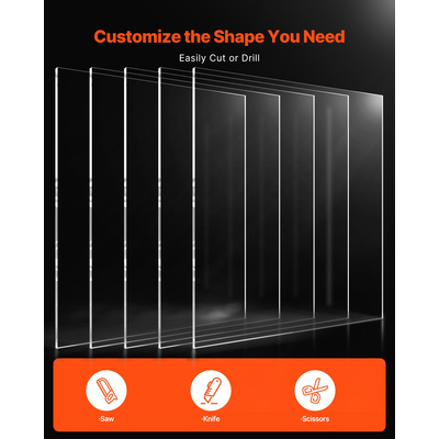 Φύλλα VEVOR 5 συσκευασιών PET/Plexiglass 24 x 36 ιντσών Πλαστικά φύλλα πάχους 0,04 ιντσών