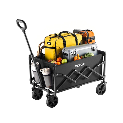 VEVOR Πτυσσόμενα καρότσια βαγονιών 120L & 225LBS Πτυσσόμενο καρότσι κήπου βαρέως τύπου Μαύρο