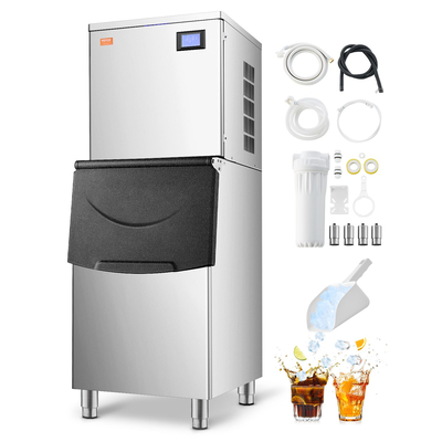 VEVOR Commercial Ice Maker 400LBS/24H & 250LBS Storage Bin AutoCleaning