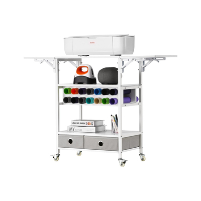 Rolling Craft Cart and Storage Table 14 Βινυλίου Ρολό Θήρες 2 Συρτάρια Πτυσσόμενα