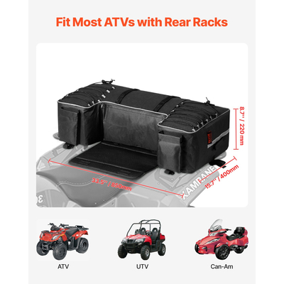 VEVOR 60L ATV Πίσω τσάντα αποθήκευσης 600D Oxford υφασμάτινη τσάντα φορτίου με αδιάβροχο κάλυμμα