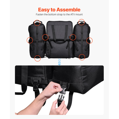 VEVOR 74L ATV Rear Storage Bag 600D Oxford Cloth Πίσω τσάντα φορτίου & μαξιλάρι σφουγγαριού