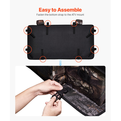 VEVOR 68L ATV Rear Storage Bag 600D Oxford Cloth Πίσω τσάντα φορτίου & μαξιλάρι σφουγγαριού