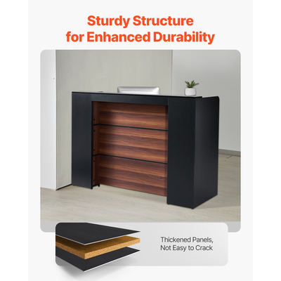 VEVOR ρεσεψιόν Ορθογώνιο μπροστινό τραπέζι πάγκου 62,99 σε τραπεζάκι γραφείου σαλονιού