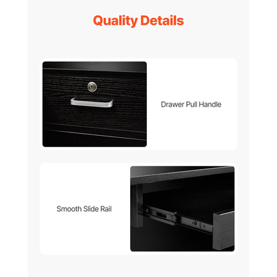 Τραπέζι ρεσεψιόν VEVOR Μπροστινό πάγκο σε σχήμα L 55.12 σε μαύρο τραπέζι γραφείου