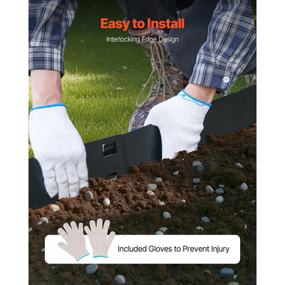 VEVOR Steel Landscape Edging 5 Packs 39 x 5in Ανθεκτικό στη σκουριά για Yard Black