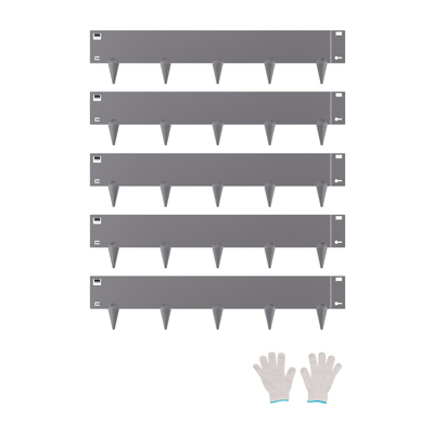 VEVOR Steel Landscape Edge 5 Packs 39 x 5in Ανθεκτικό στη σκουριά για Yard Dark Grey