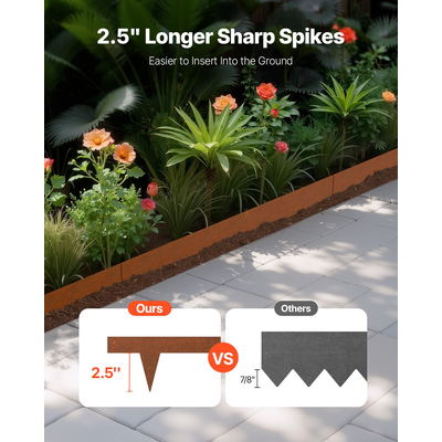 VEVOR Steel Landscape Edge 10 Packs 40 x 4,5in Ανθεκτικό στις καιρικές συνθήκες για γκαζόν αυλής