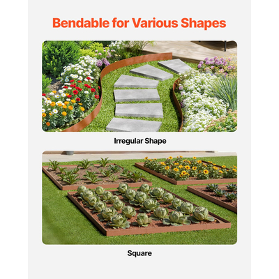 VEVOR Steel Landscape Edge 10 Packs 40 x 4,5in Ανθεκτικό στις καιρικές συνθήκες για γκαζόν αυλής