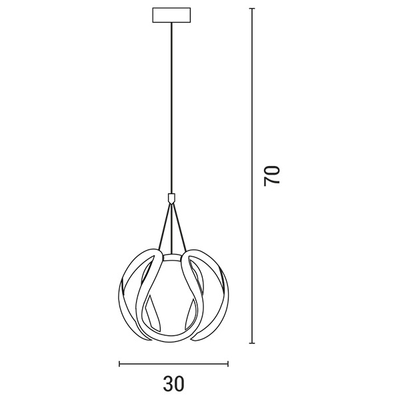 ΦΩΤΙΣΤΙΚΟ ΚΡΕΜΑΣΤΟ LED 30W 300X300X300 4000Κ ΧΡΥΣΟ ΜΑΤ ARTE ILLUMINA SATURN