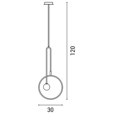 ΦΩΤΙΣΤΙΚΟ ΚΡΕΜΑΣΤΟ ΜΟΝΟΦΩΤΟ LED 5W+G9*1  ΜΑΥΡΟ&ΧΡΥΣΟ Φ30*H120CM 3 CCT ARTE ILLUMINA SATURN