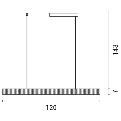 ΦΩΤΙΣΤΙΚΟ ΚΡΕΜΑΣΤΟ ΓΡΑΜΜΙΚΟ ΜΟΝΟΦΩΤΟ LED 25W  L120*W5.6*H7CM 3 CCT ΜΑΥΡΟ ARTE ILLUMINA