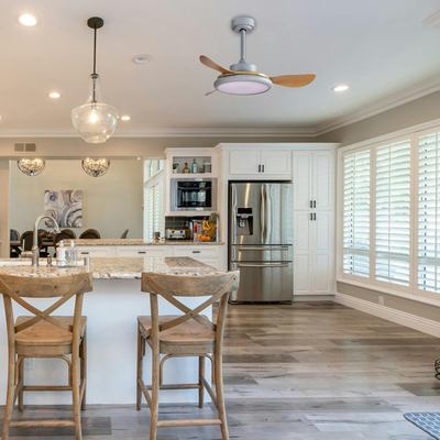 ΑΝΕΜΙΣΤΗΡΑΣ ΟΡΟΦΗΣ ΓΚΡΙ ΚΑΙ ΞΥΛΟ ΜΕ LED ΦΩΣ ΚΑΙ ΚΟΝΤΡΟΛ Φ107 DC 35W