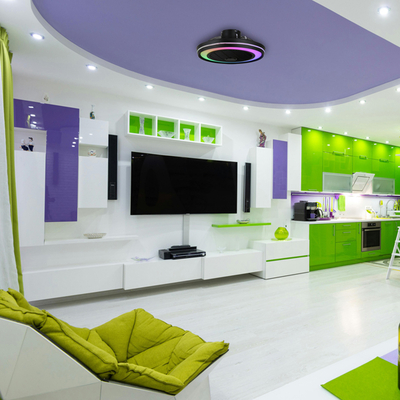 ΑΝΕΜΙΣΤΗΡΑΣ ΠΛΑΦΟΝΙΕΡΑ ΟΡΟΦΗΣ ΜΑΥΡΟΣ RGB Φ51 DC 20W