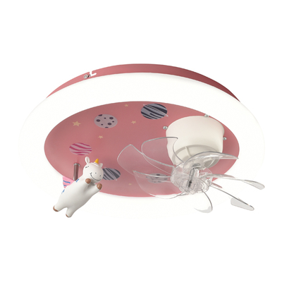 ΑΝΕΜΙΣΤΗΡΑΣ ΟΡΟΦΗΣ ΠΑΙΔΙΚΟΣ ΜΟΝΟΚΕΡΟΣ ΡΟΖ 15W ΜΕ LED ΦΩΣ 48W ΚΑΙ ΚΟΝΤΡΟΛ