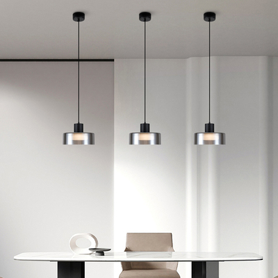 ΦΩΤΙΣΤΙΚΟ ΚΡΕΜΑΣΤΟ ΜΕΤΑΛΛΟ-ΓΥΑΛΙ LED 8W 3000Κ 624Lm 200X115mm  ΜΑΥΡΟ-ΓΚΡΙ ARTE ILLUMINA NIMBUS