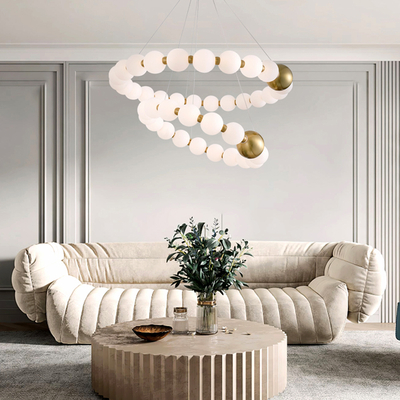 ΦΩΤΙΣΤΙΚΟ ΚΡΕΜΑΣΤΟ ΜΕΤΑΛΛΟ LED 40W 3000K 2730Lm 720X1275mm  ΜΠΡΟΝΖΕ-ΛΕΥΚΟ  ARTE ILLUMINA TREA