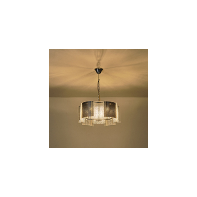 ΦΩΤΙΣΤΙΚΟ ΚΡΕΜΑΣΤΟ ΜΕΤΑΛΛΟ-ΓΥΑΛΙ 5ΦΩΤΟ 5XE14 ΜΑΧ 15W Φ450X680mm  ΑΣΗΜΙ ARTE ILLUMINA FOLIA