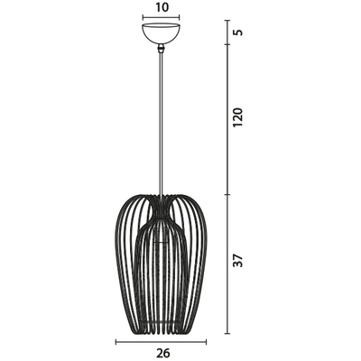 ΦΩΤΙΣΤΙΚΟ ΚΡΕΜΑΣΤΟ ΜΟΝΟΦΩΤΟ Ε27 Φ245X245 ΜΑΥΡΟ ARTE ILLUMINA