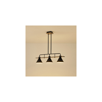 ΦΩΤΙΣΤΙΚΟ ΚΡΕΜΑΣΤΟ ΞΥΛO-ΜΕΤΑΛΛO 3ΦΩΤΟ 3XΕ27 780X180X865mm ΜΑΥΡΟ ARTE ILLUMINA CONO