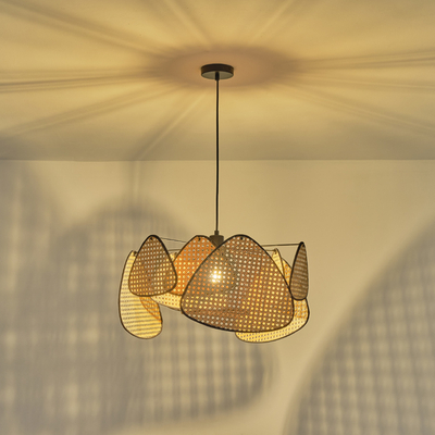 ΦΩΤΙΣΤΙΚΟ ΚΡΕΜΑΣΤΟ ΡΑΤΤΑΝ 1XE27 MAX 15W 390Χ1270mm ΚΑΦΕ-ΜΑΥΡΟ  ARTE ILLUMINA KAI