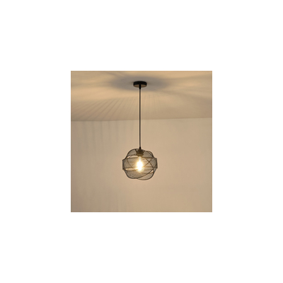 ΦΩΤΙΣΤΙΚΟ ΚΡΕΜΑΣΤΟ ΜΕΤΑΛΛΟ 1XE27  MAX 40W 450X450X1340mm ΜΑΥΡΟ ARTE ILLUMINA OGGI