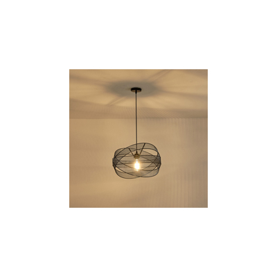 ΦΩΤΙΣΤΙΚΟ ΚΡΕΜΑΣΤΟ ΜΕΤΑΛΛΟ 1XE27  MAX 40W 250X250X1280mm ΜΑΥΡΟ ARTE ILLUMINA OGGI