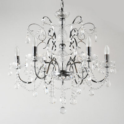 ΦΩΤΙΣΤΙΚΟ ΚΡΕΜΑΣΤΟ ΜΕΤΑΛΛΟ-ΓΥΑΛΙ 6ΦΩΤΟ  6XE14 ΜΑΧ 15W 650X1560mm ΛΕΥΚΟ ARTE ILLUMINA KRISTALLO