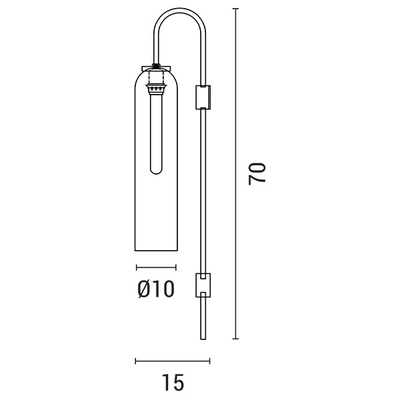 ΑΠΛΙΚΑ ΤΟΙΧΟΥ 1XE14 MAX 10W10X70 ΠΡΑΣΙΝΟ-ΧΡΥΣΟ ARTE ILLUMINA CALLIOPE