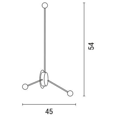 ΑΠΛΙΚΑ ΤΟΙΧΟΥ ΡΑΒΔΟΣ LED 3X5W 45X54 ΜΑΥΡΟ ARTE ILLUMINA CLIO