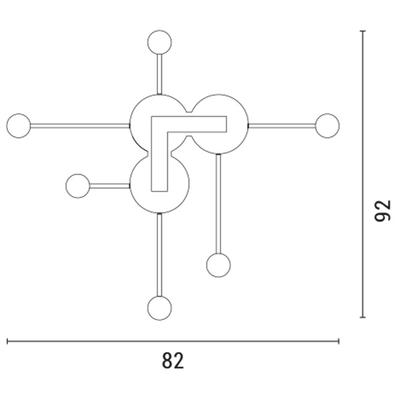 ΑΠΛΙΚΑ ΤΟΙΧΟΥ ΡΑΒΔΟΣ LED 6X5W 82X92 ΧΡΥΣΟ ARTE ILLUMINA CLIO