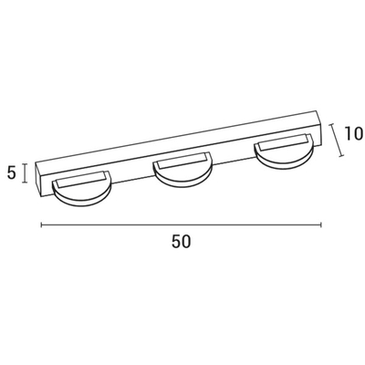ΑΠΛΙΚΑ ΤΟΙΧΟΥ LED 12W 4000Κ ΟΒΑΛ 3Φ 500X50X100 ΝΙΚΕΛ ARTE ILLUMINA